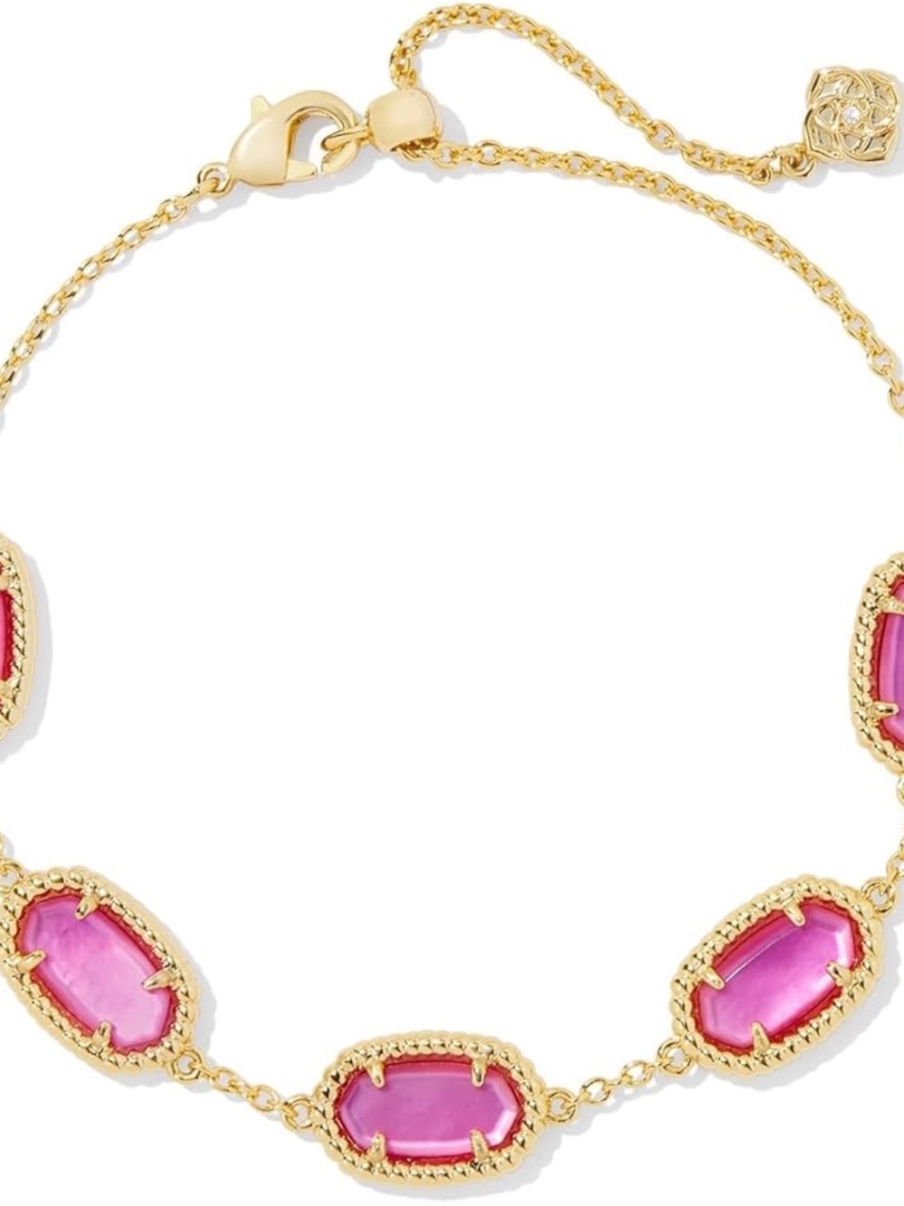 Kendra Scott Elisa Gold Bracelet with Bright Pink Stones - Picture 2 of 3